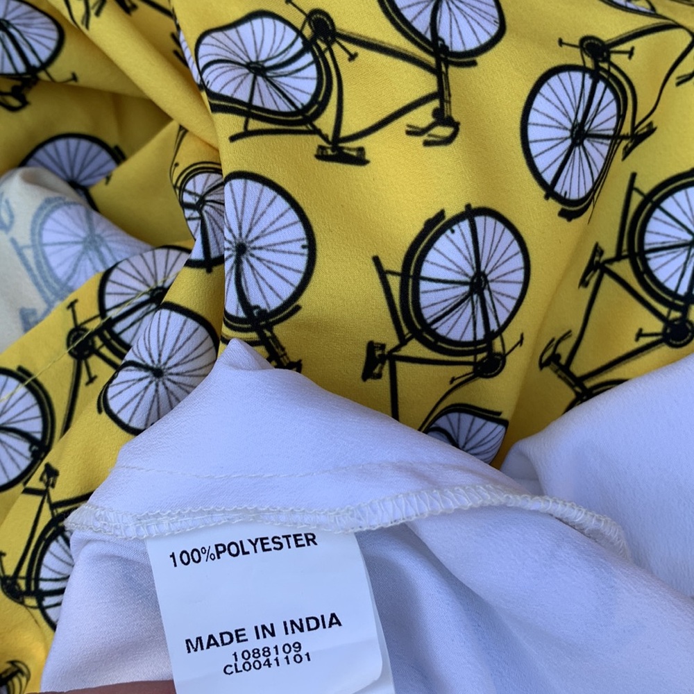 Eshakti XL 16 Yellow Bicycle Print Dress (fits like US 14) - Picture 5 of 6